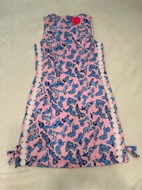 NWT Lilly Pulitzer Mila Stretch Shift in Zanzibar Blue Ruff Night